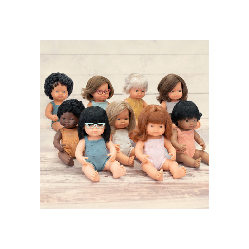 Miniland - Docka Elin med sparkdräkt, 38 cm