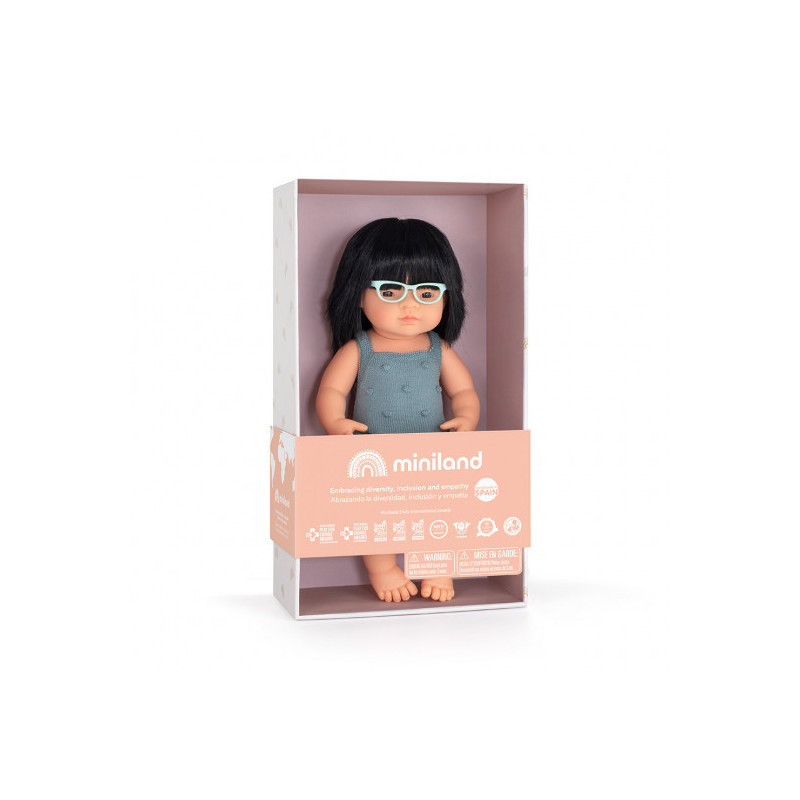 Miniland - Docka Chi med sparkdräkt, 38 cm