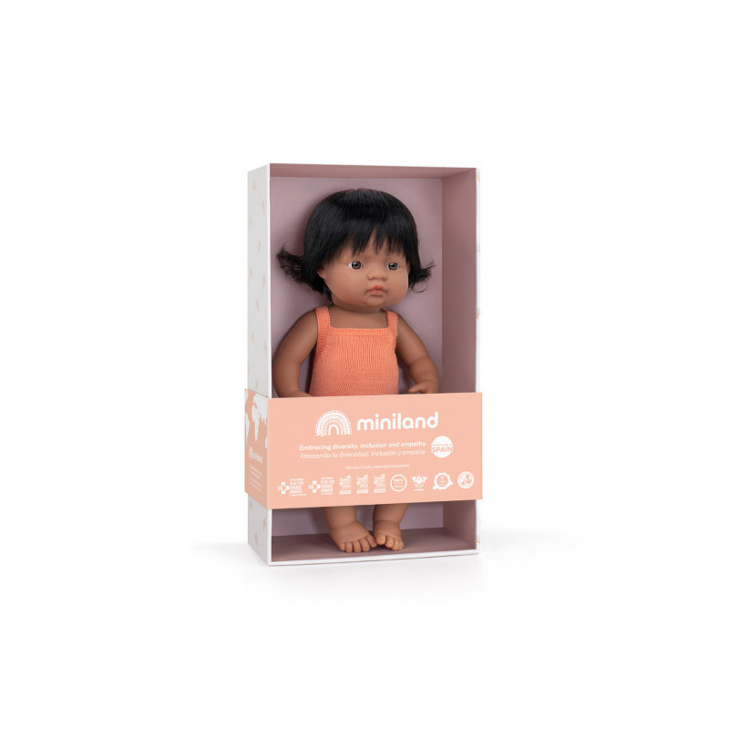 Miniland - Docka Valentina med sparkdräkt, 38 cm