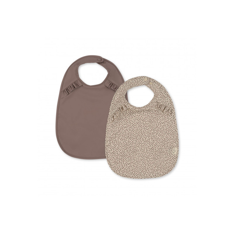 Konges slöjd - 2-pack Haklapp med volang, Milk Tank/Antler