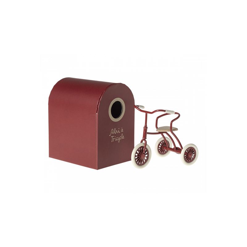 Maileg - Abri à tricycle, Mouse - Röd