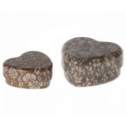 Maileg - 2 pack Hjärtask, Blue/Orcher Blossom