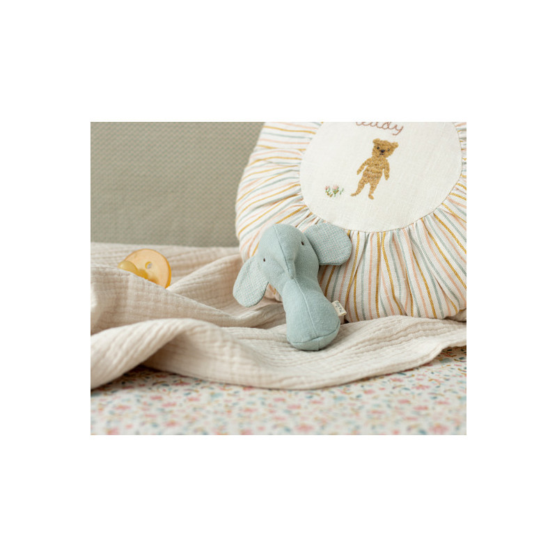 Maileg - Lullaby friends, Elephant rattle - Light dusty blue