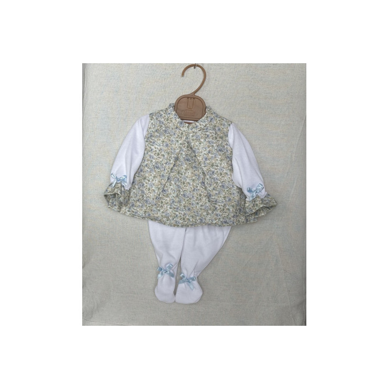 Llorens spansk docka - Kläder - Klänning, blå rosor