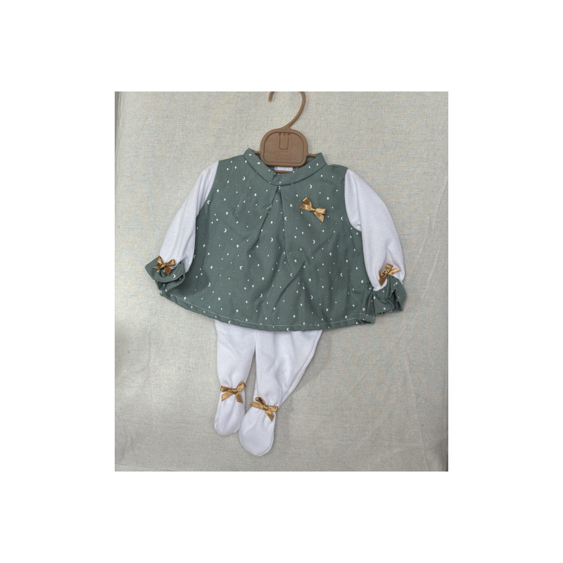 Llorens spansk docka - Kläder - Grön klänning