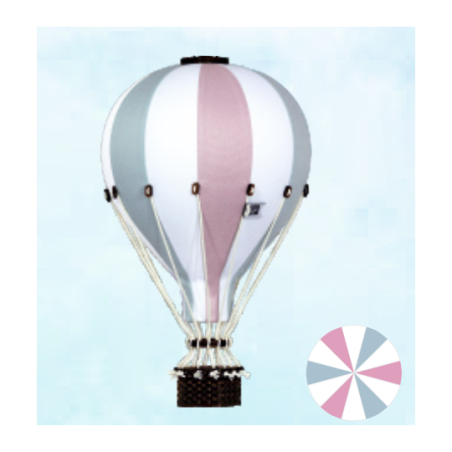 Super Balloon - Luftballong Medium vit/ljusblå/rosa