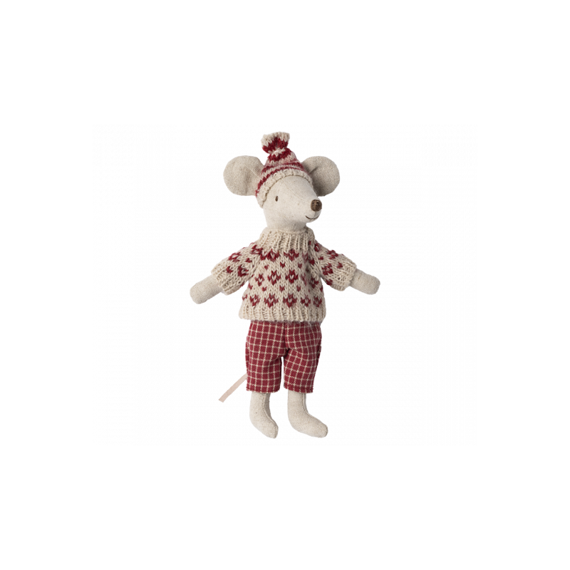 Maileg - Mamma mus på skidor - Red