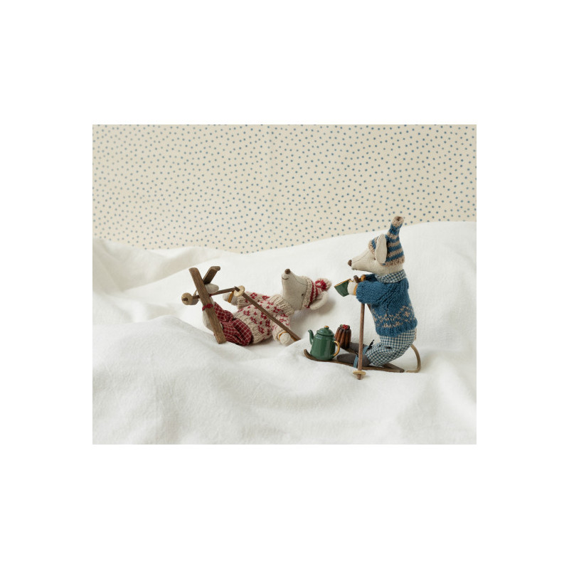 Maileg - Mamma mus på skidor - Red