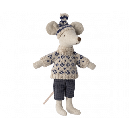 Maileg - Pappa mus på skidor - Blue