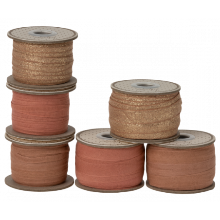 Maileg - Presentsnöre, 25m - Vintage rose/Gold