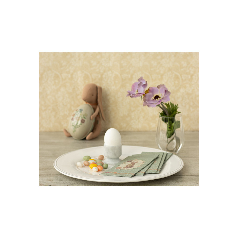 Maileg - Servetter, Lapin de Pâques - Green/Rose