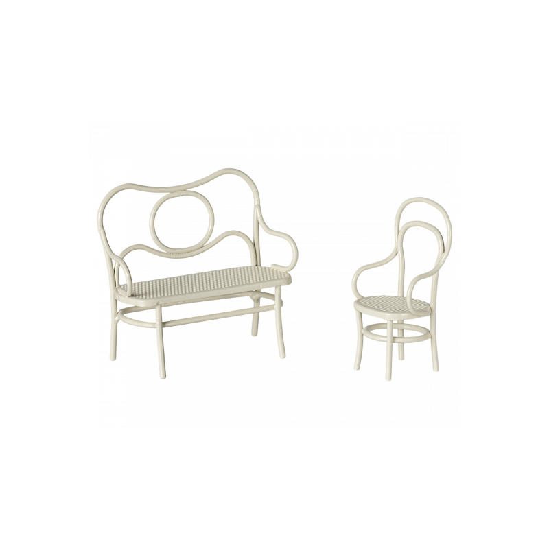 Maileg - Café set, Mouse, Small - Off white