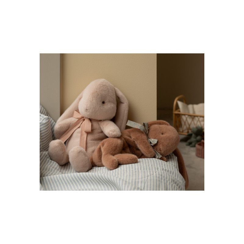 Maileg - Sleeping bunny plush, Small - Soft brown