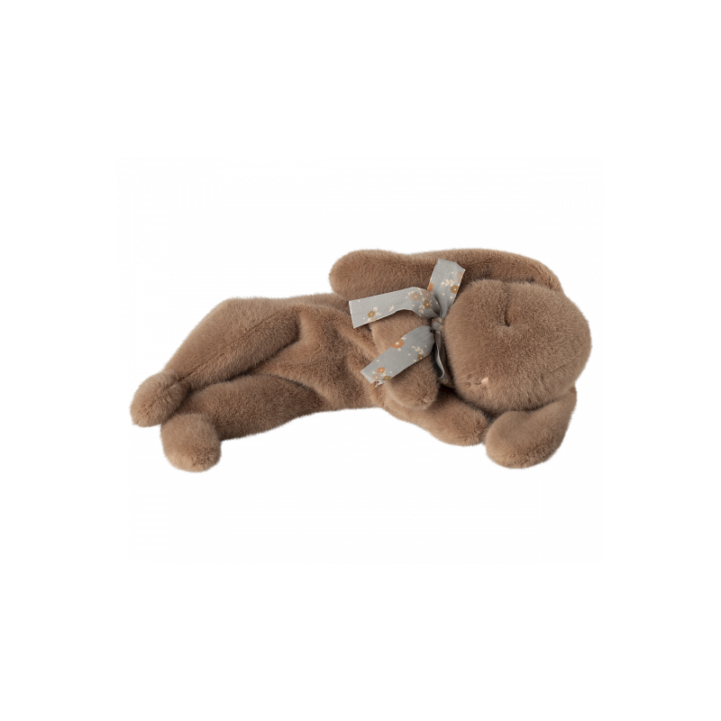 Maileg - Sleeping bunny plush, Small - Soft brown