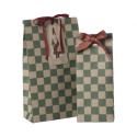Maileg - Presentpåse, Medium - Checker Green
