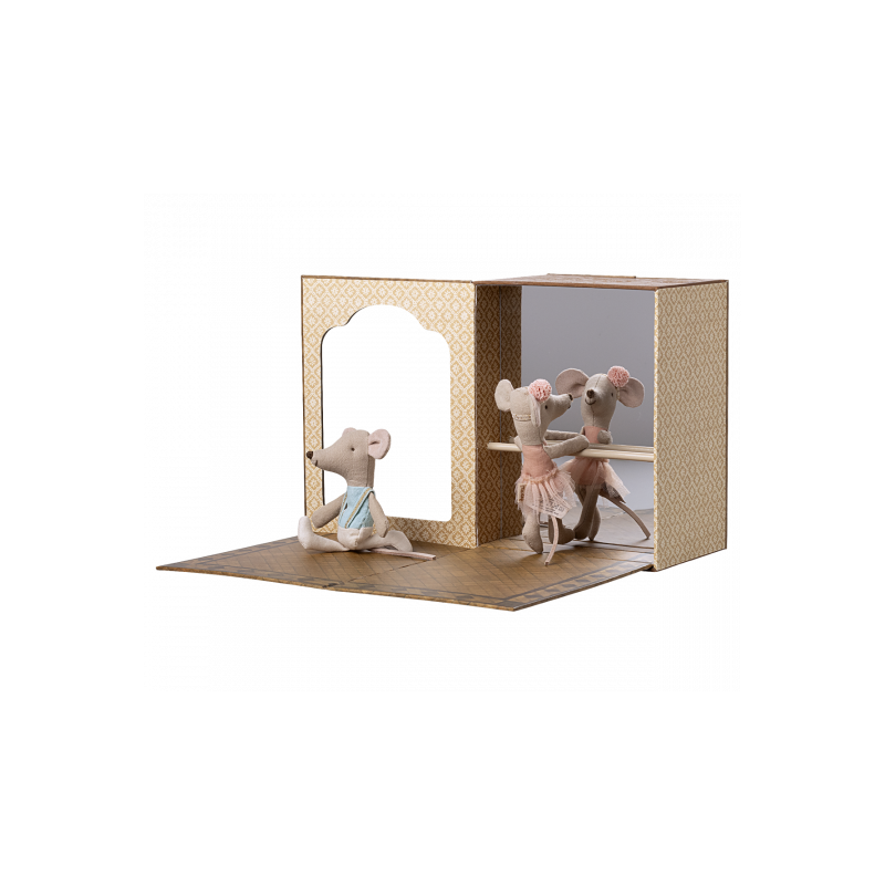 Maileg - Ballet mice in dance studio, Little sister and brother