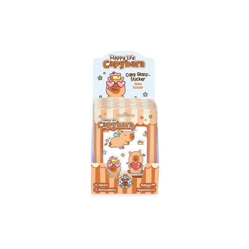 Trendhaus - CAPYBARA HAPPY LIFE Sticker Set, 26 pieces, 3 assorted