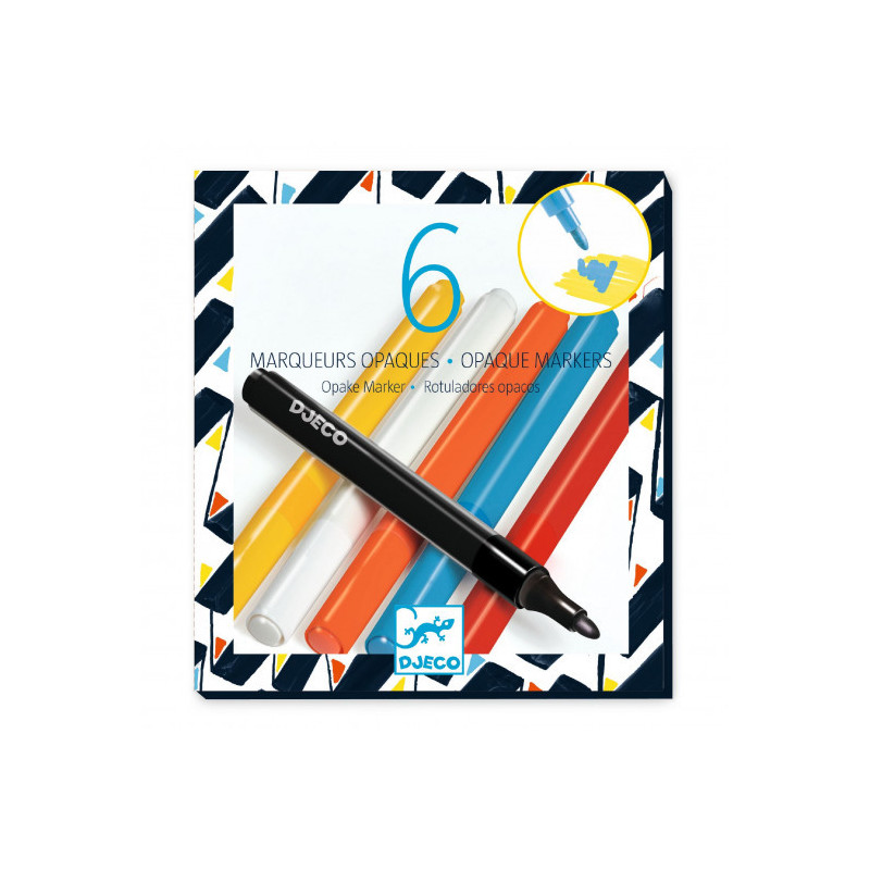 Djeco - 6 Opaque Markers - Street Art