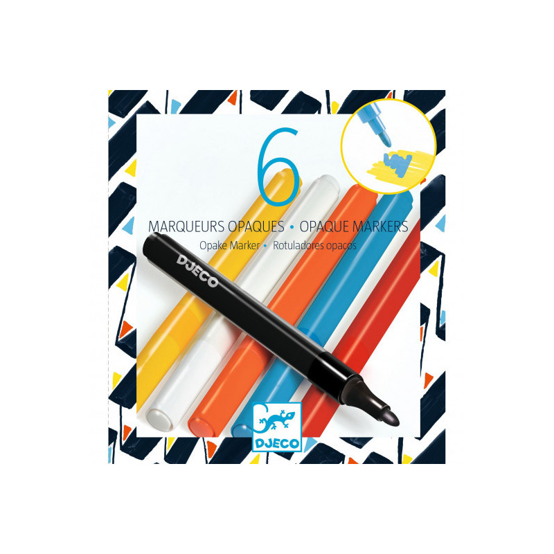 Djeco - 6 Opaque Markers - Street Art