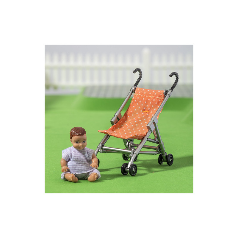 Lundby - Dockhusdockor, Bebis med paraplyvagn