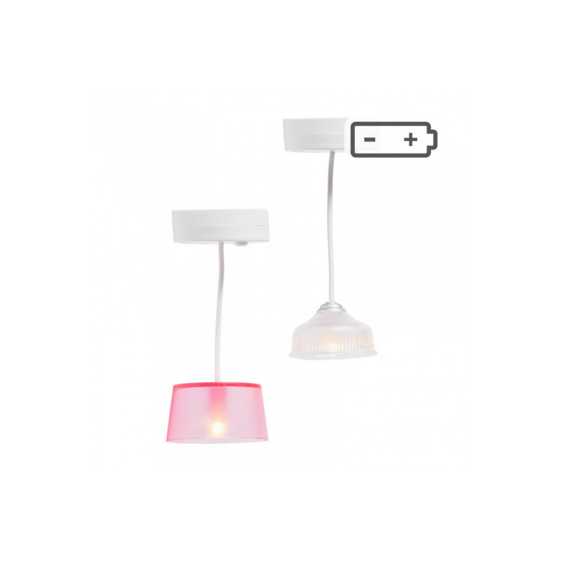 Lundby - Dockhusbelysning, 2 Taklampor Batteri