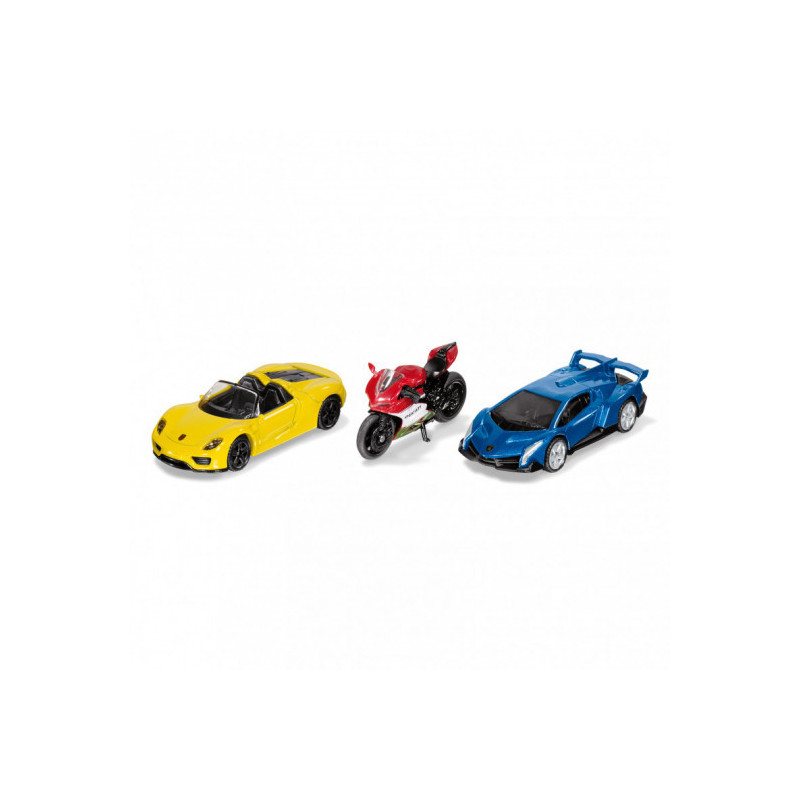 Siku - Sportbil Och Motorcykel Set