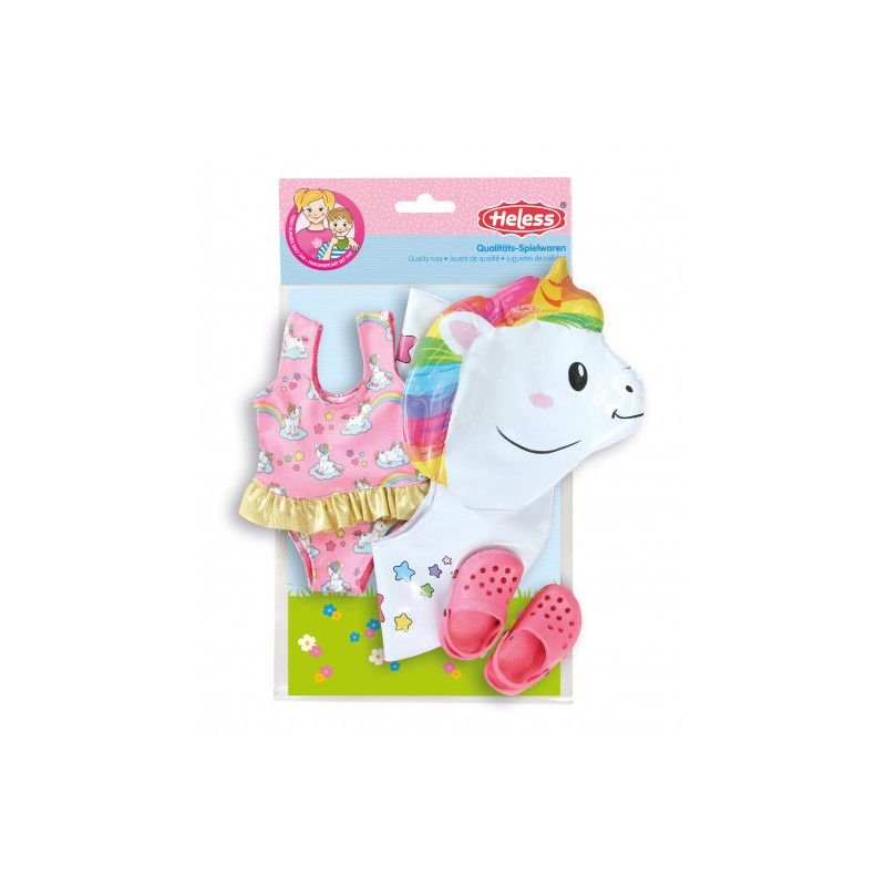 Heless - Badset till dockan, enhörning (28-35 cm)