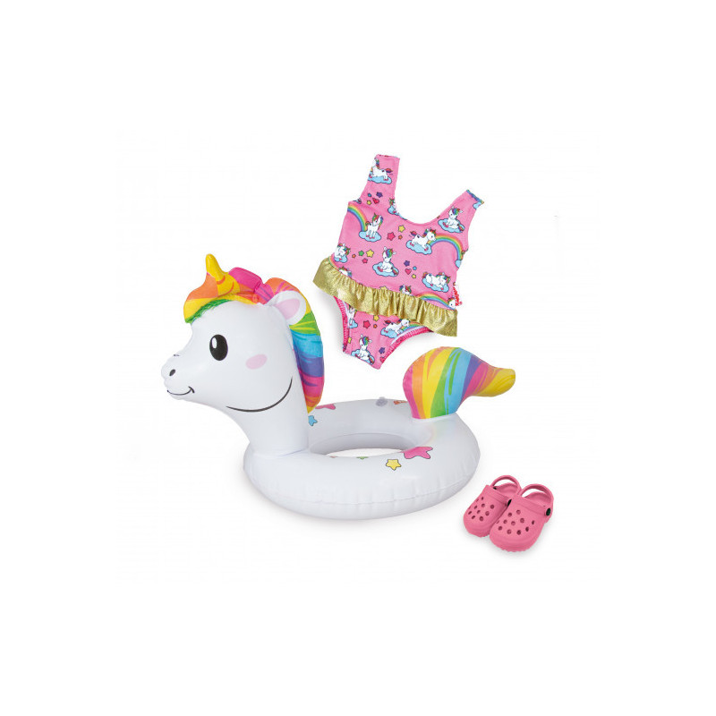 Heless - Badset till dockan, enhörning (28-35 cm)