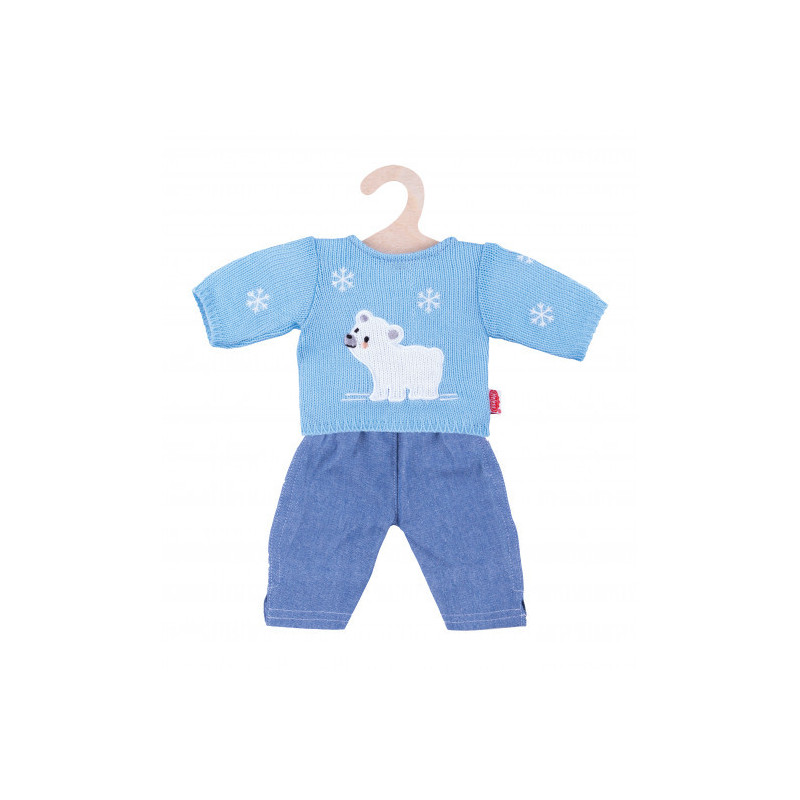 Heless - Jeans och stickad tröja "Isbjörn" (35-45 cm)