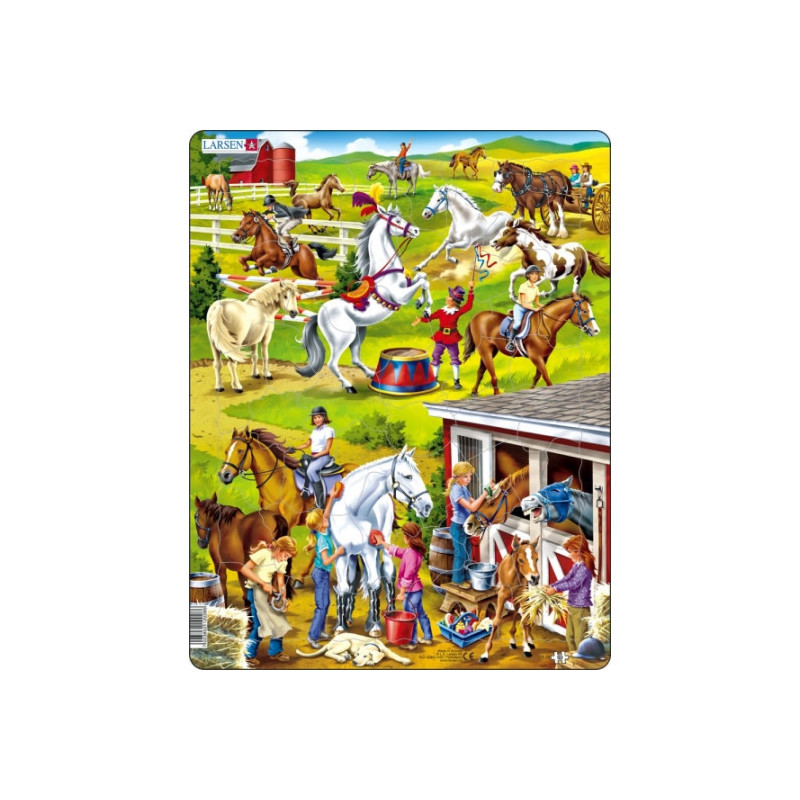 Larsen - Pussel stall och hästar