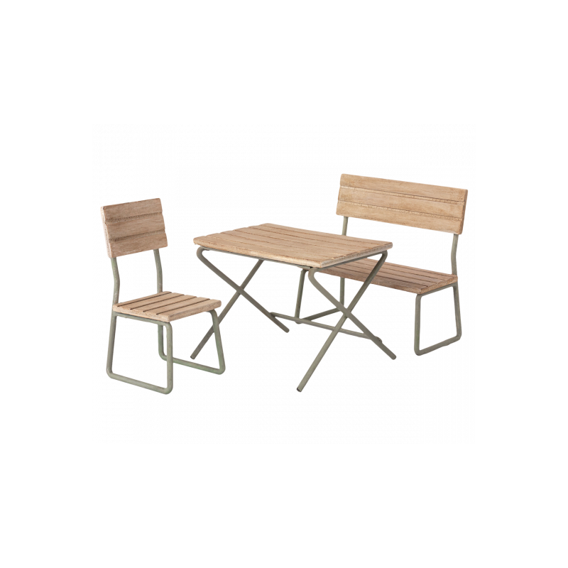 Maileg - Garden set, table with chair and bench