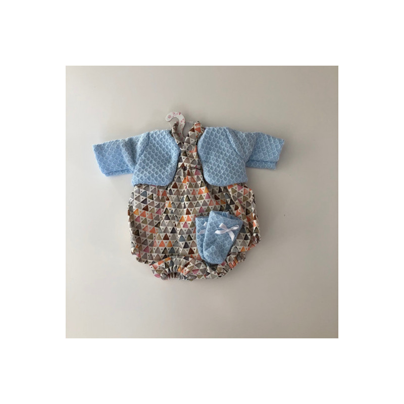 Llorens spansk docka - Kläder, klänning och kofta ljusblå 33cm