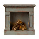 Maileg - Miniature fireplace, vintage blue