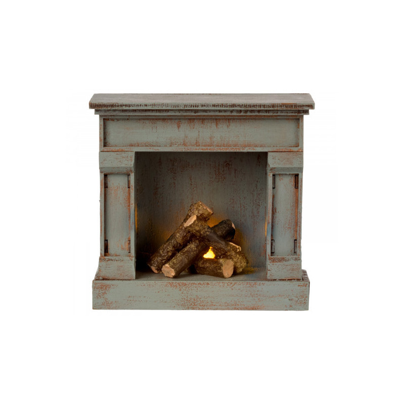 Maileg - Miniature fireplace, vintage blue