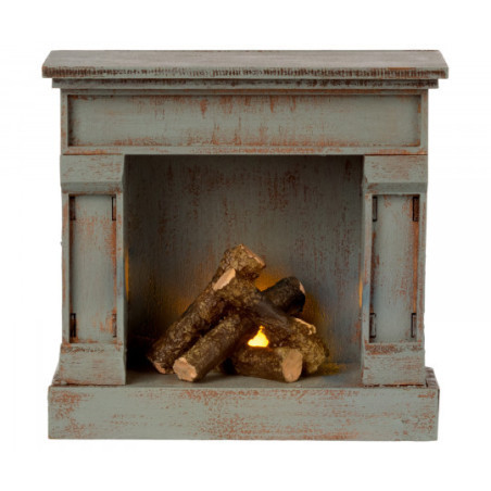 Maileg - Miniature fireplace, vintage blue