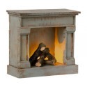 Maileg - Miniature fireplace, vintage blue