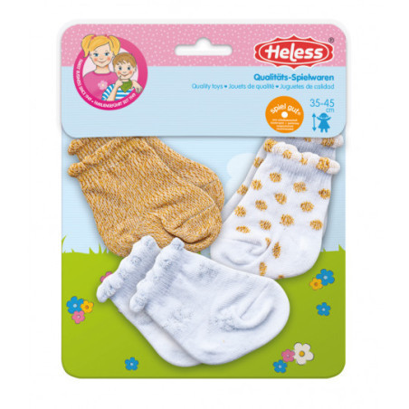 Heless - Sockor till dockan, Glitter, 3 pack (35-45cm)
