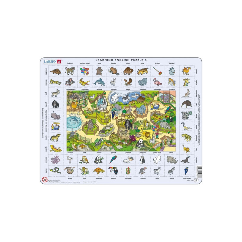 Larsen - Pussel Learning English, The Zoo