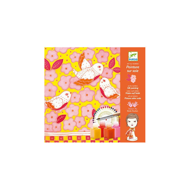 Djeco - Silk painting,  Sparrows