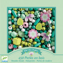 Djeco - Wooden beads, Leaves and flowers