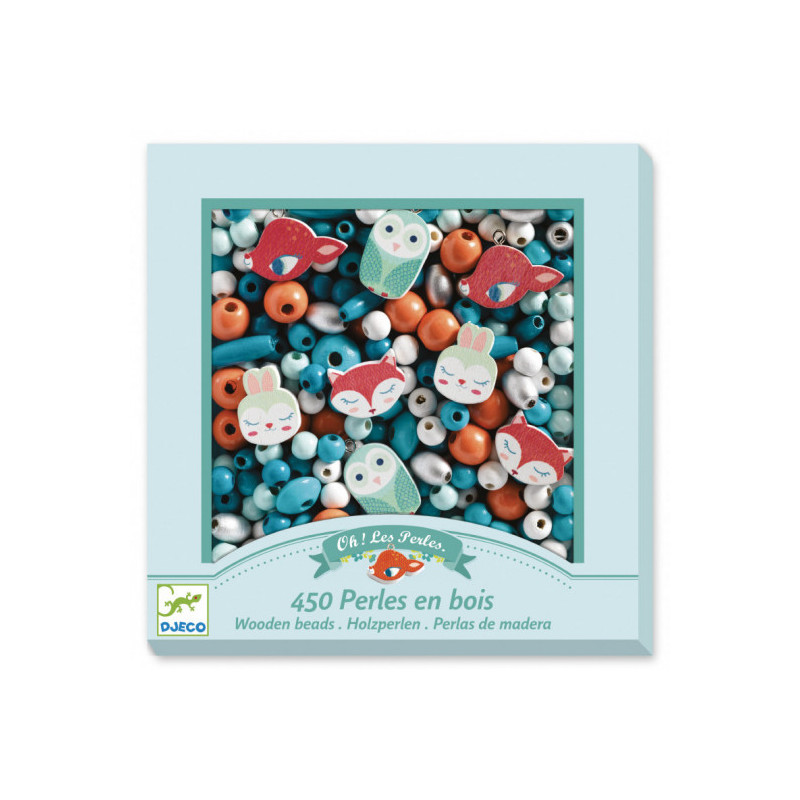 Djeco - Wooden beads, Small animals