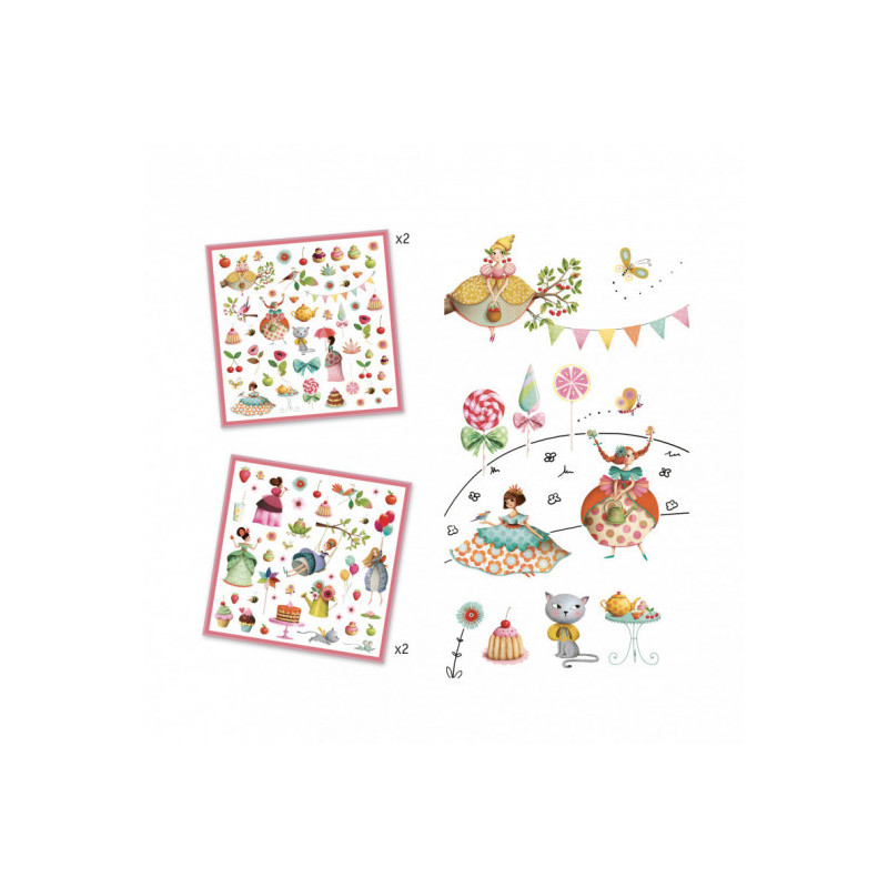 Djeco - Stickers Princesses tea party