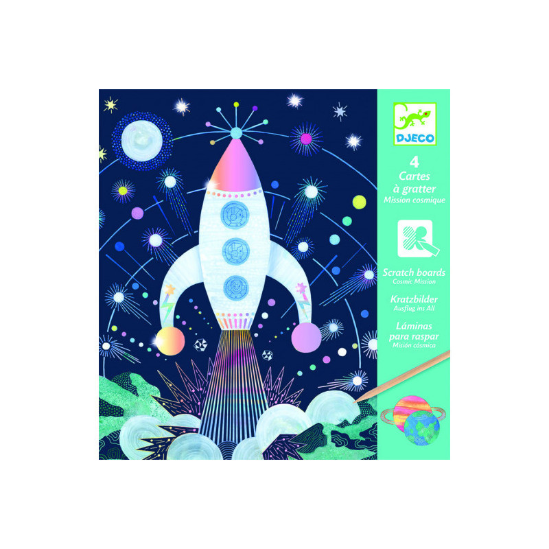 Djeco - Scratch card, Cosmic mission