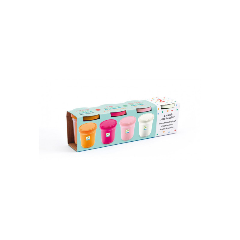 Djeco - 4 tubs of play dough, Sweet