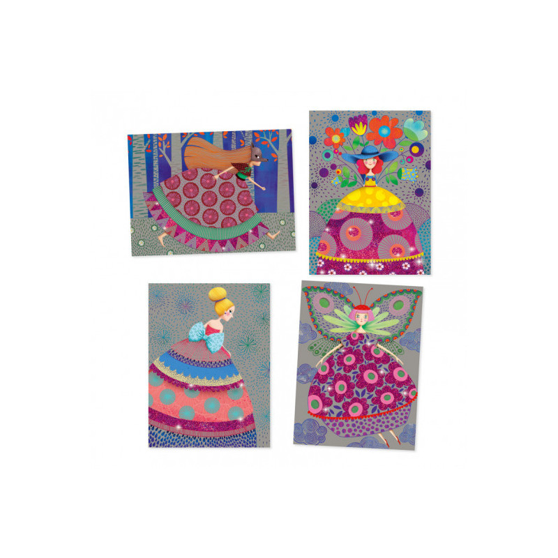 Djeco - Scratch card, The beauties ball