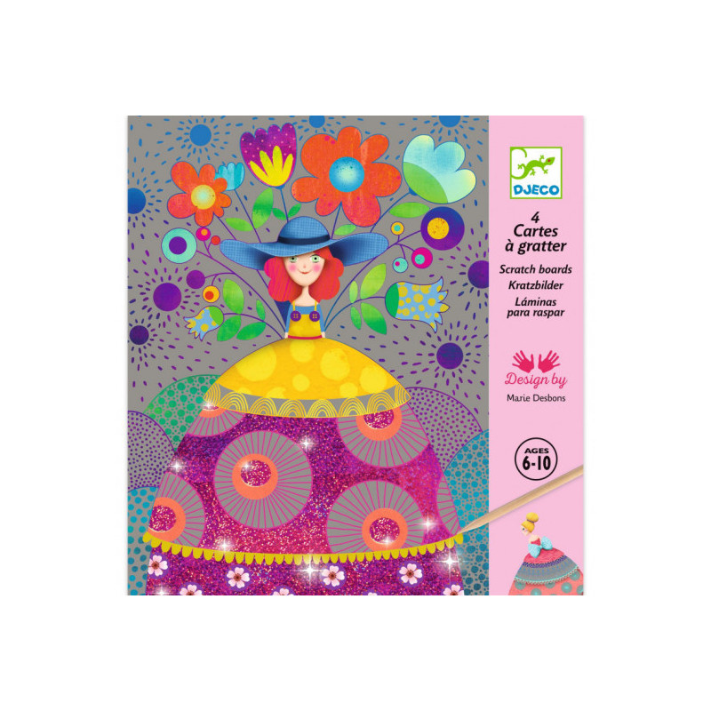 Djeco - Scratch card, The beauties ball