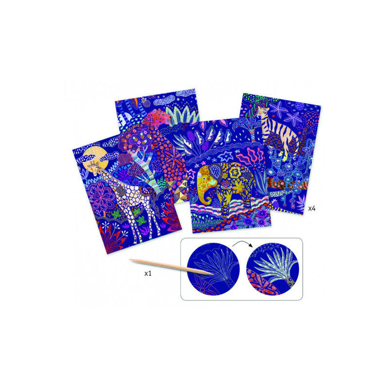 Djeco - Scratch card, Lush nature