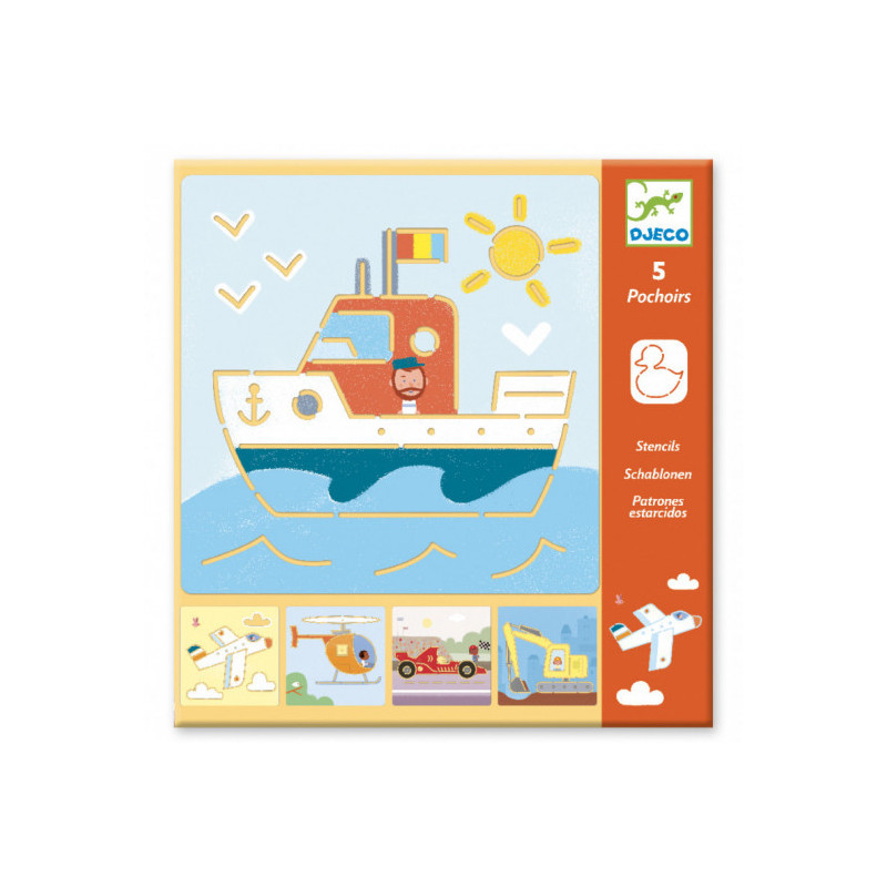 Djeco - Stencil, Transports & Co