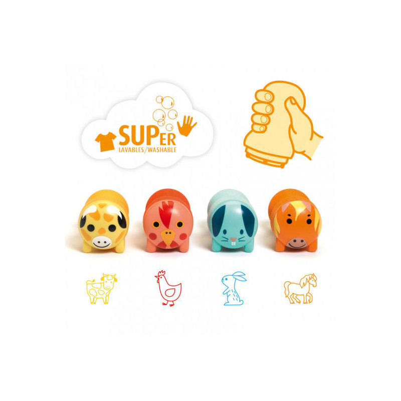 Djeco - Stamps for little ones - Farm animals