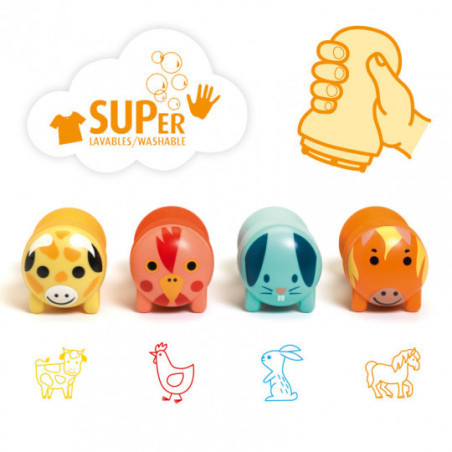 Djeco - Stamps for little ones - Farm animals